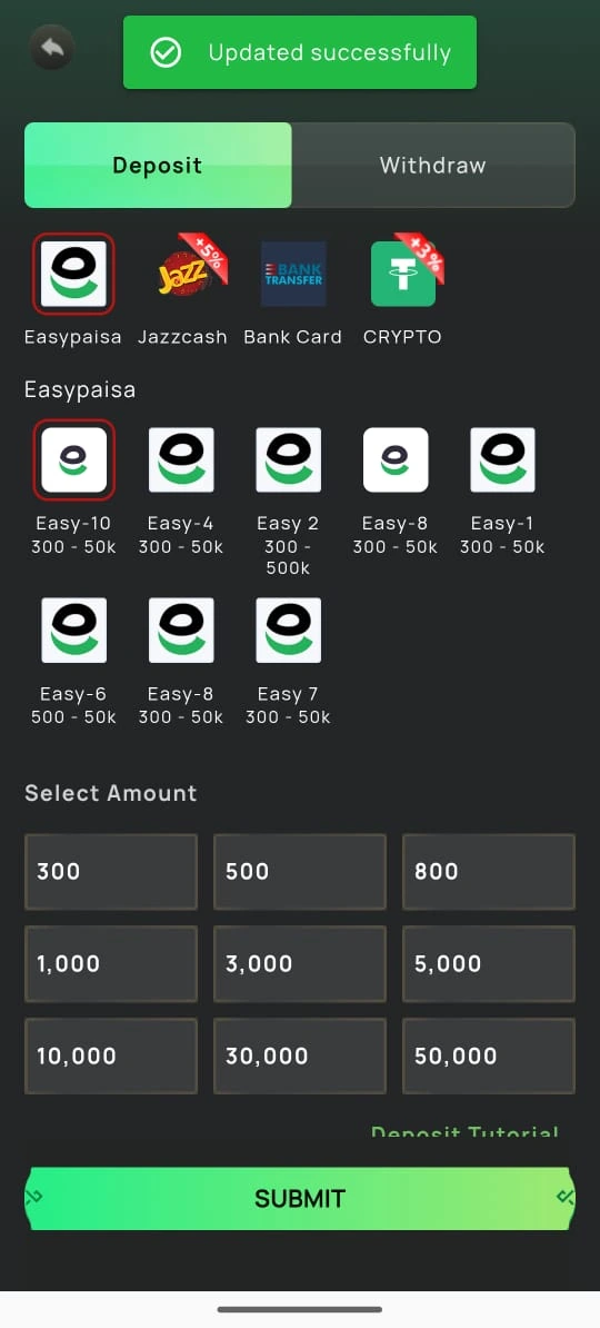 Easypaisa Deposit in win7 game